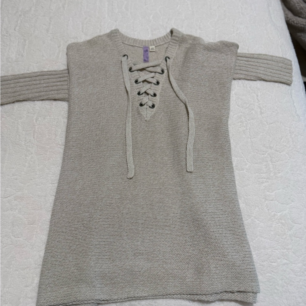 Algy Lace-Up Knit Poncho